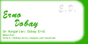erno dobay business card